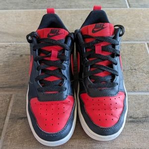 NIKE Court Borough Low 2 Red & Black Kids Shoes US Size 6 Youth